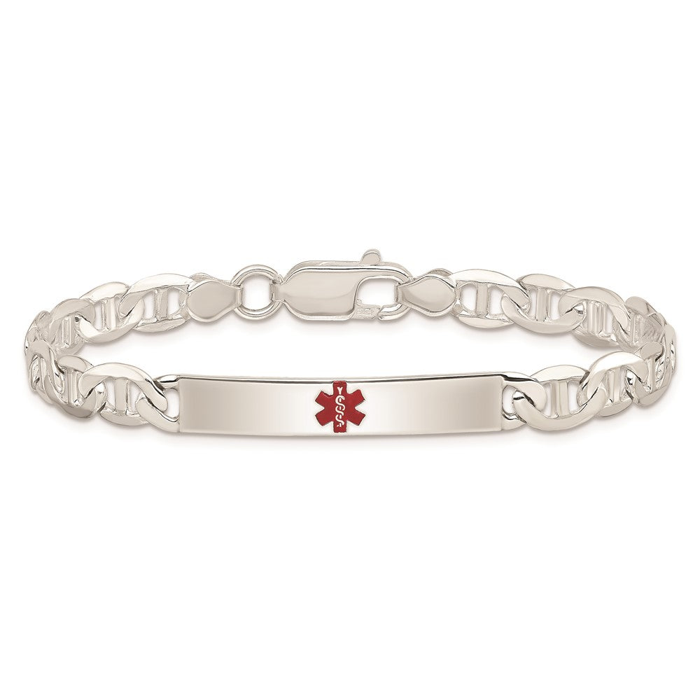 Sterlingsilber Poliert Medizinisch Anker Glieder Id Armband