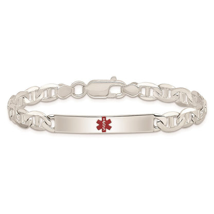 Sterlingsilber Poliert Medizinisch Anker Glieder Id Armband