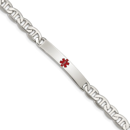 Sterlingsilber Poliert Medizinisch Anker Glieder Id Armband