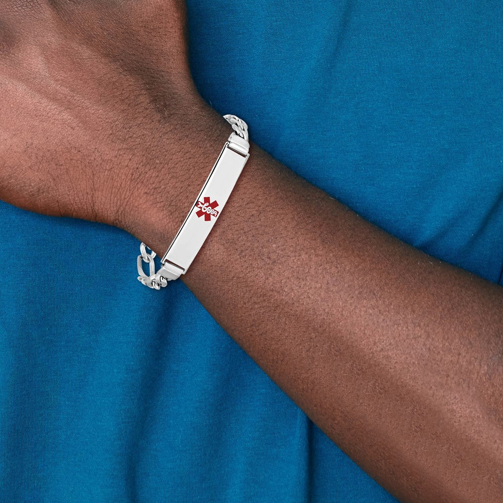 Sterlingsilber Poliert Medizinisch Figaro Anker Glieder Id Armband