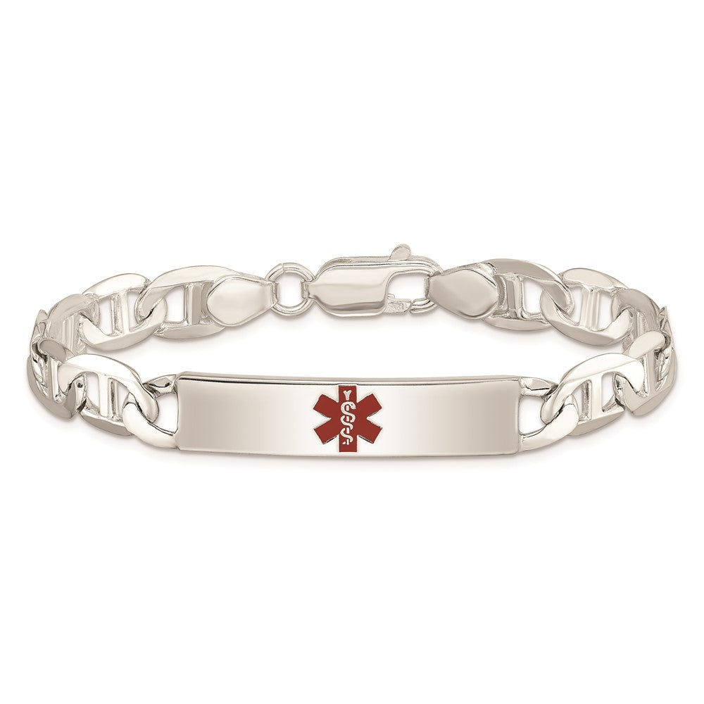 Sterlingsilber Poliert Medizinisch Anker Glieder Id Armband