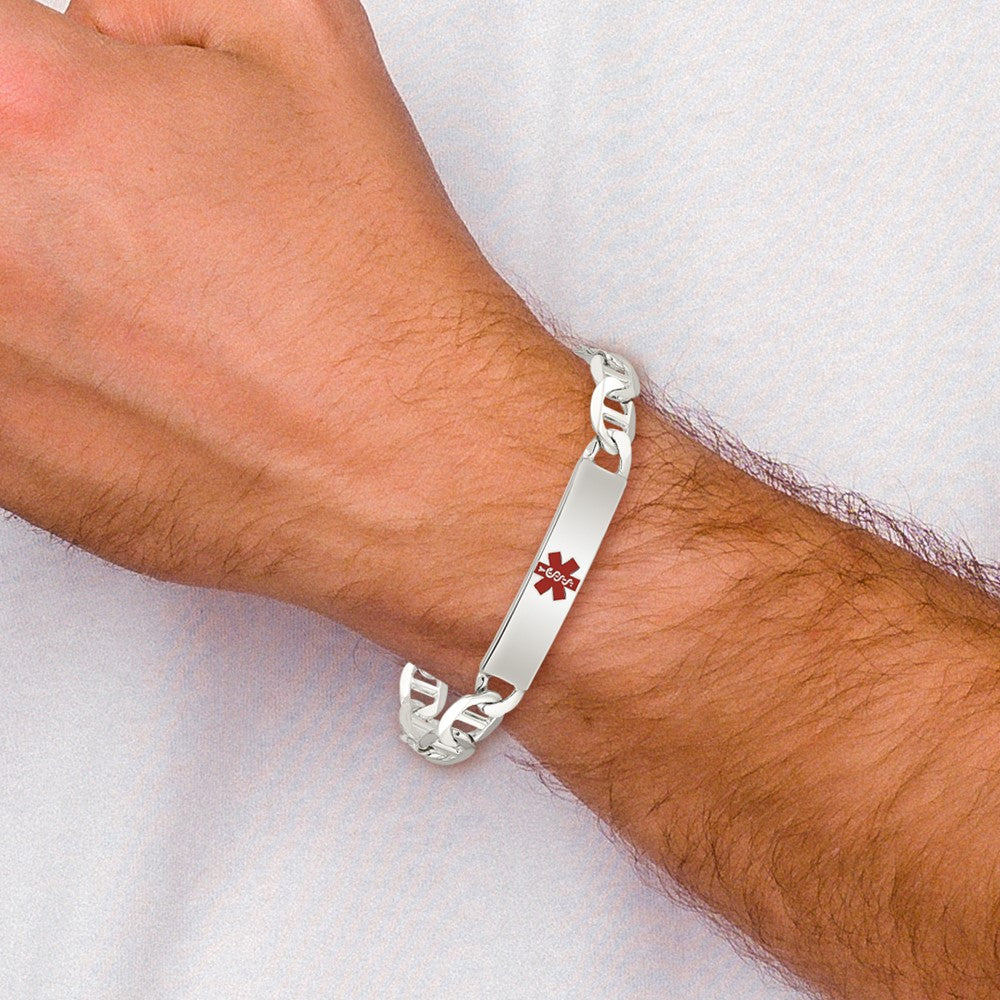 Sterlingsilber Poliert Medizinisch Anker Glieder Id Armband