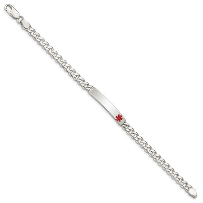 Sterlingsilber Poliert Medizinisch Panzer Glieder Id Armband