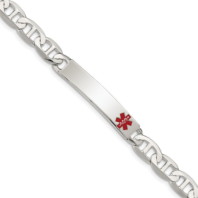 Sterlingsilber Poliert Medizinisch Anker Glieder Id Armband