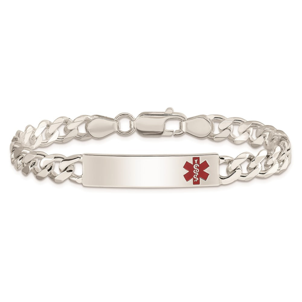Sterlingsilber Poliert Medizinisch Panzer Glieder Id Armband
