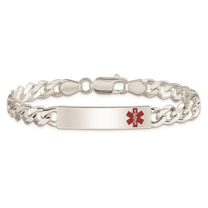 Sterlingsilber Poliert Medizinisch Panzer Glieder Id Armband