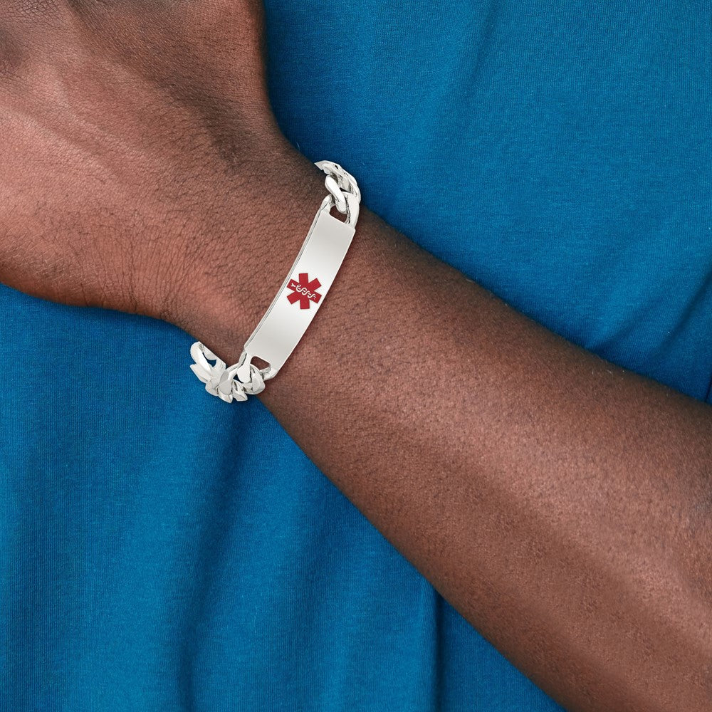 Sterlingsilber Poliert Medizinisch Figaro Anker Glieder Id Armband