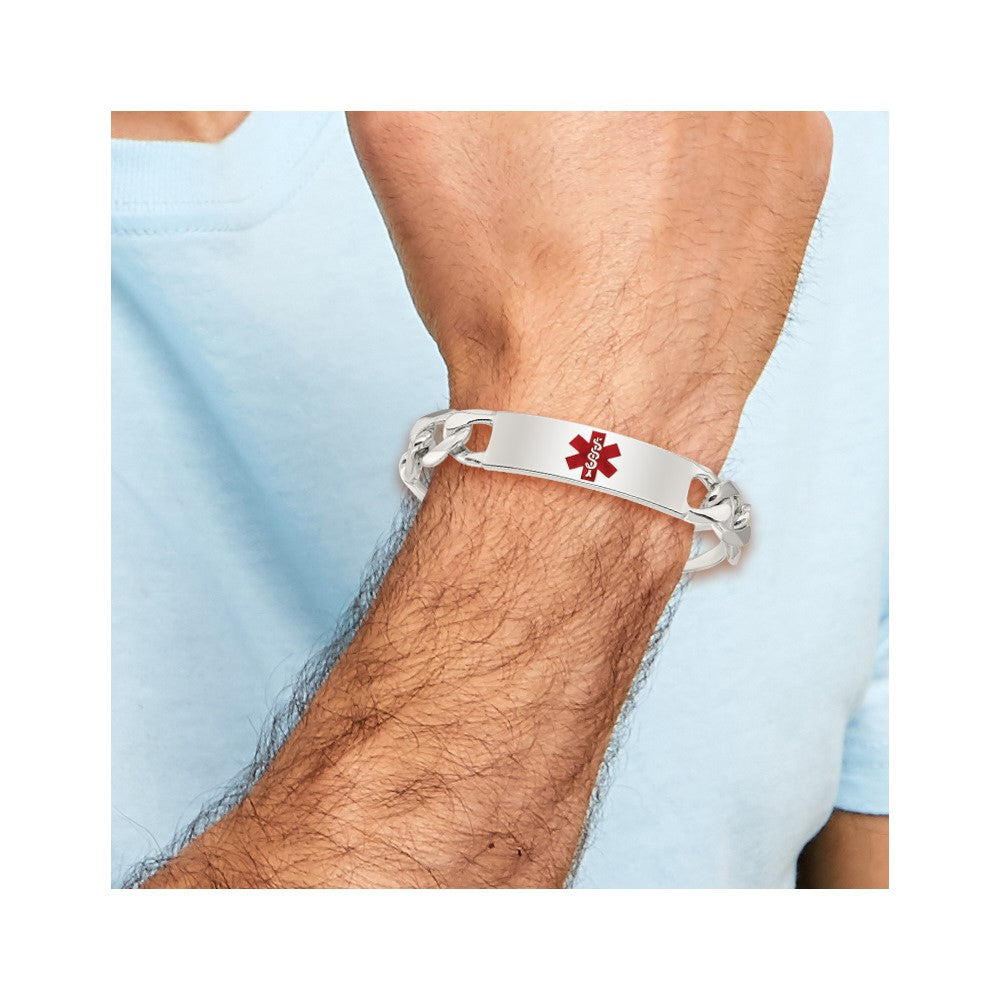 Sterlingsilber Poliert Medizinisch Figaro Anker Glieder Id Armband