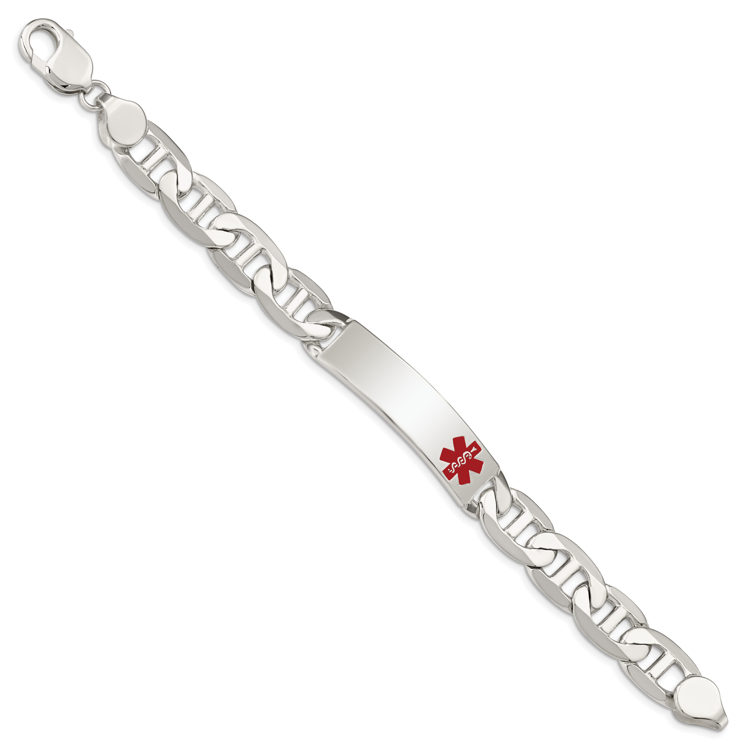 Sterlingsilber Poliert Medizinisch Anker Glieder Id Armband
