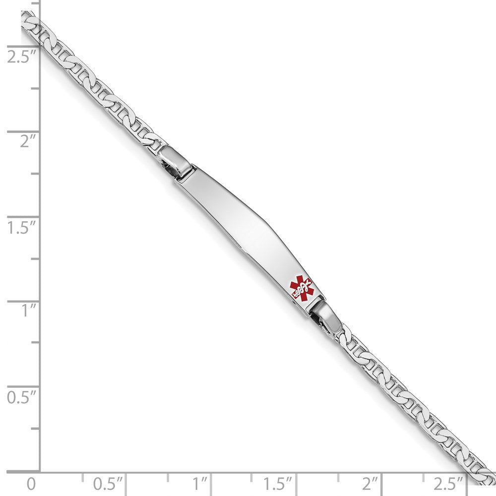 Sterlingsilber Rhodiniert Medizinisch Id Anker Glieder Armband