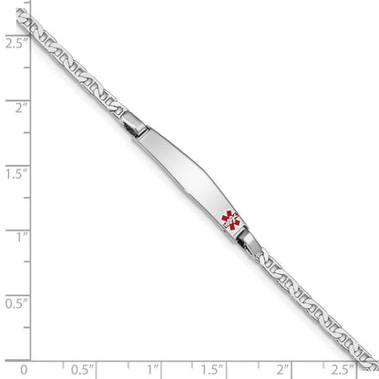 Sterlingsilber Rhodiniert Medizinisch Id Anker Glieder Armband