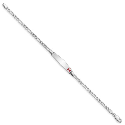 Sterlingsilber Rhodiniert Medizinisch Id Figaro Glieder Armband