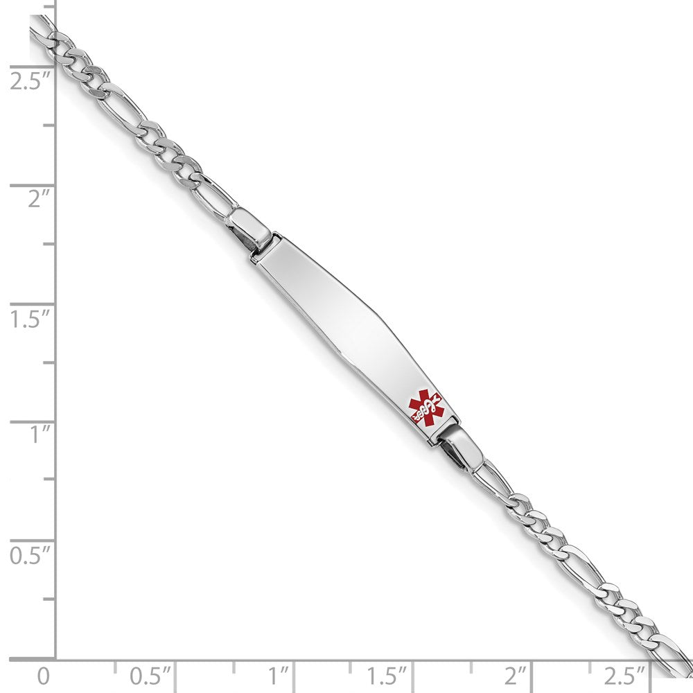 Sterlingsilber Rhodiniert Medizinisch Id Figaro Glieder Armband
