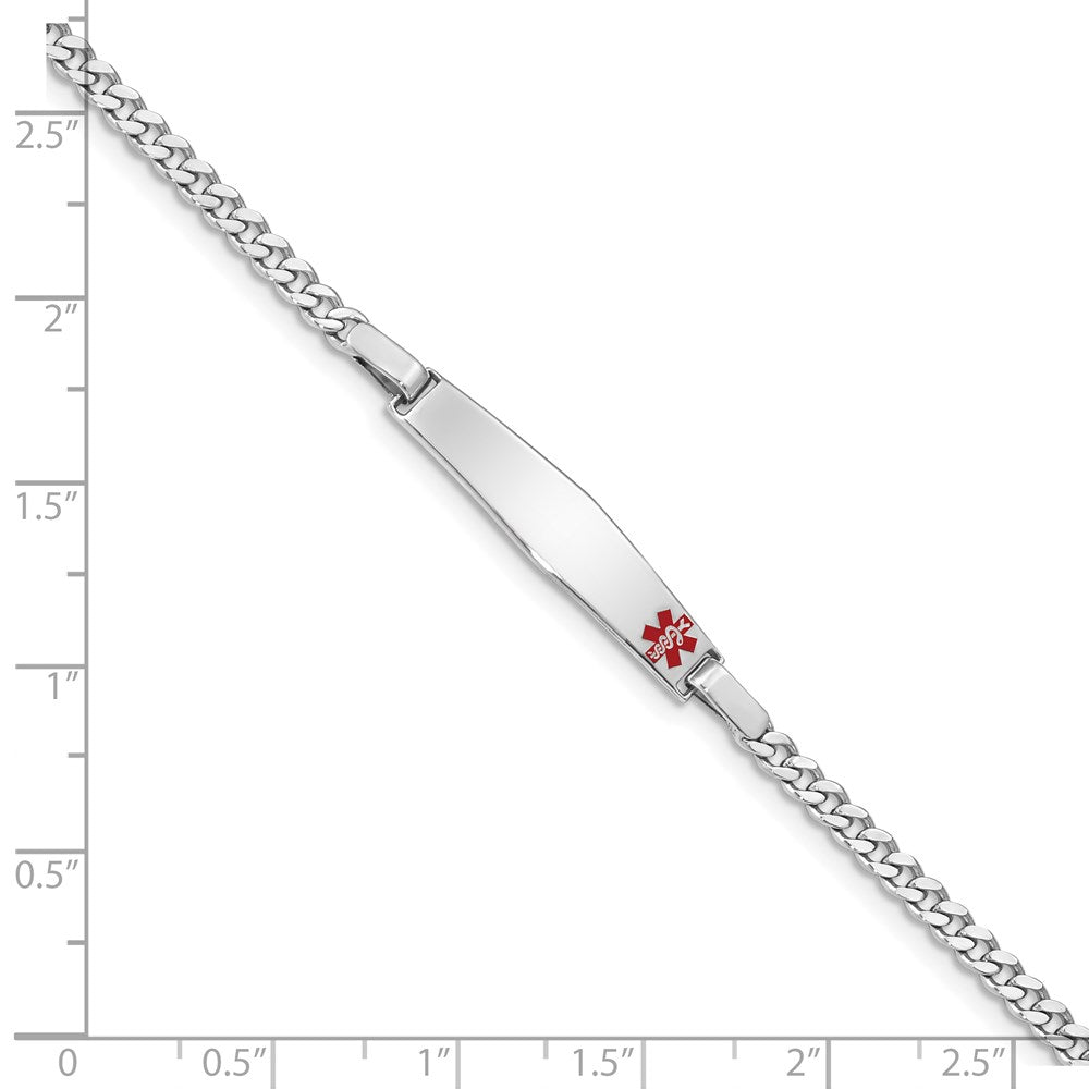 Sterlingsilber Rhodiniert Medizinisch Id Panzer Glieder Armband