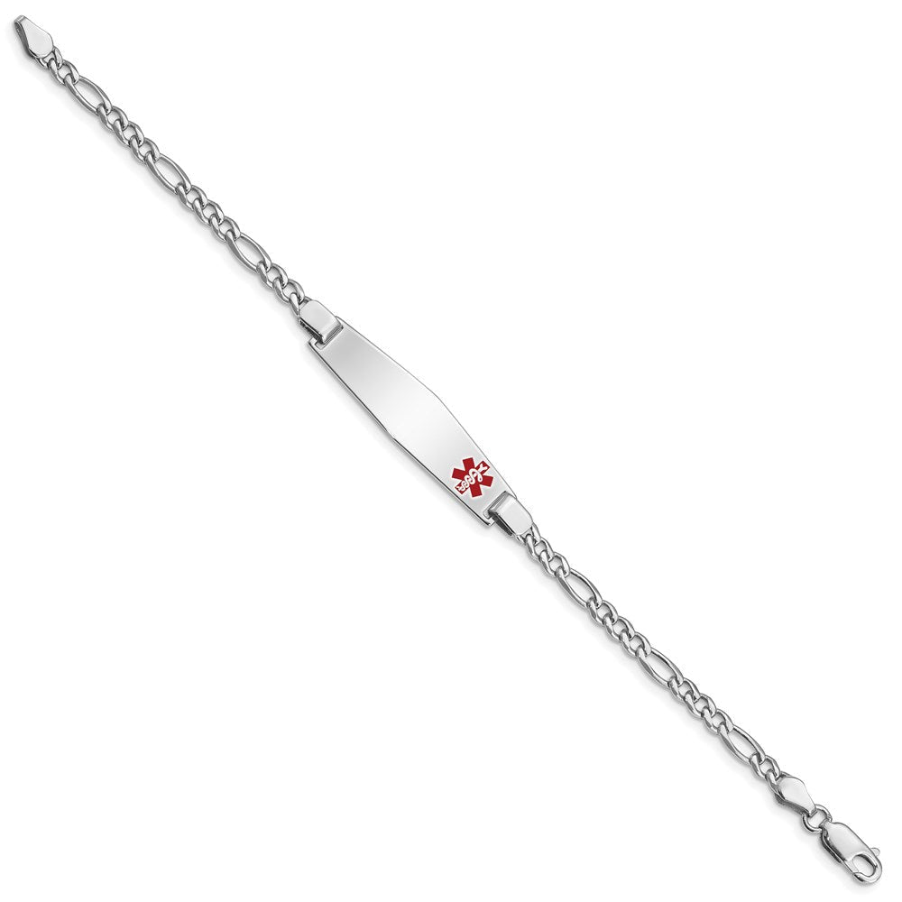 Sterlingsilber Rhodiniert Medizinisch Id Figaro Glieder Armband