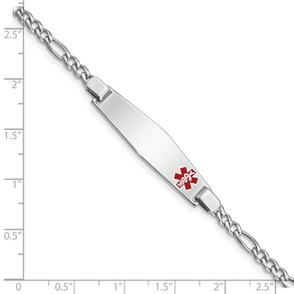 Sterlingsilber Rhodiniert Medizinisch Id Figaro Glieder Armband