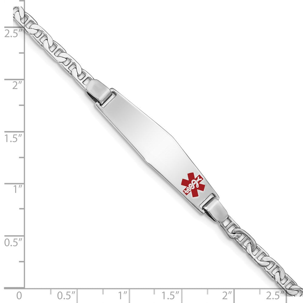 Sterlingsilber Rhodiniert Medizinisch Id Anker Glieder Armband