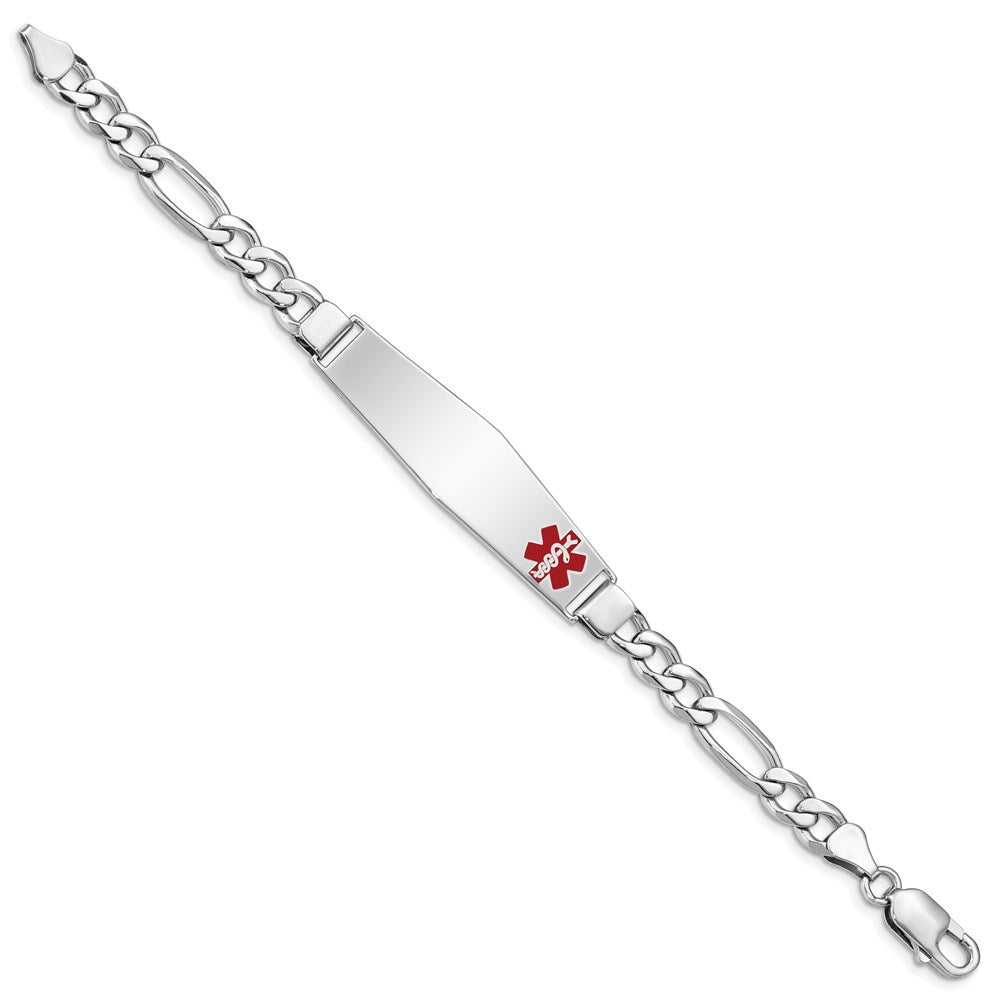 Sterlingsilber Rhodiniert Medizinisch Id Figaro Glieder Armband