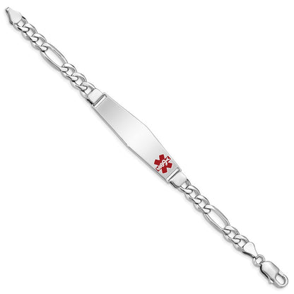 Sterlingsilber Rhodiniert Medizinisch Id Figaro Glieder Armband