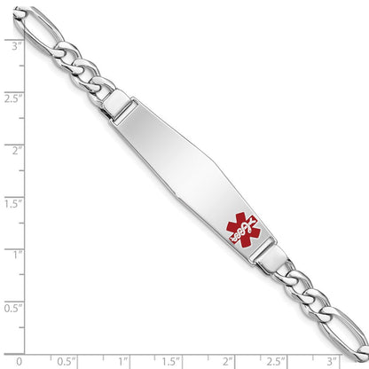 Sterlingsilber Rhodiniert Medizinisch Id Figaro Glieder Armband