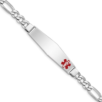 Sterlingsilber Rhodiniert Medizinisch Id Figaro Glieder Armband