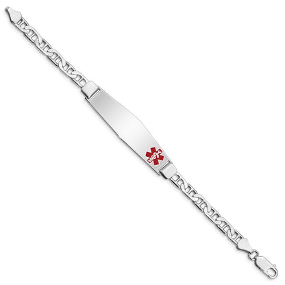 Sterlingsilber Rhodiniert Medizinisch Id Anker Glieder Armband