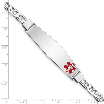 Sterlingsilber Rhodiniert Medizinisch Id Anker Glieder Armband
