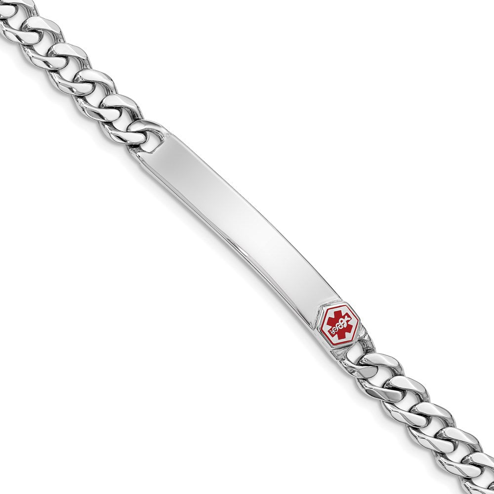 Sterlingsilber Rhodiniert Medizinisch Id Panzer Glieder Armband