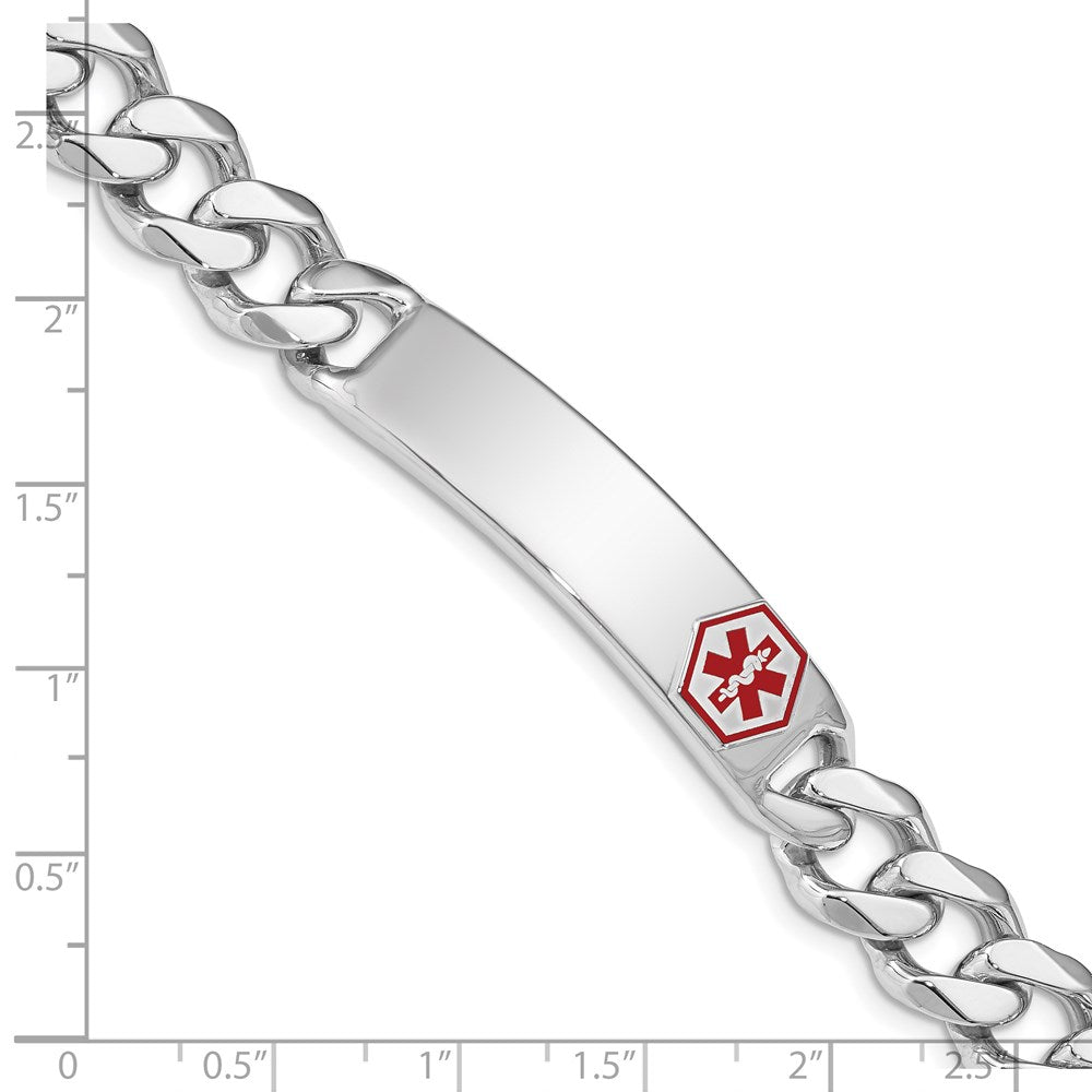 Sterlingsilber Rhodiniert Medizinisch Id Panzer Glieder Armband