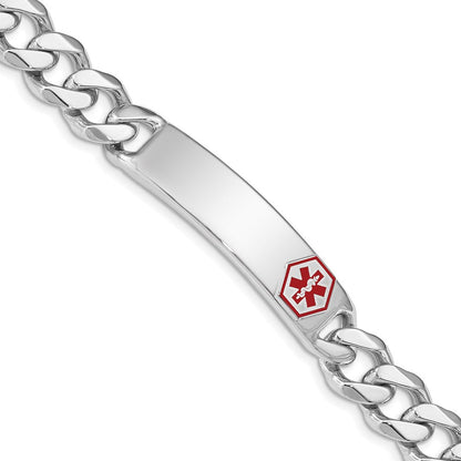 Sterlingsilber Rhodiniert Medizinisch Id Panzer Glieder Armband