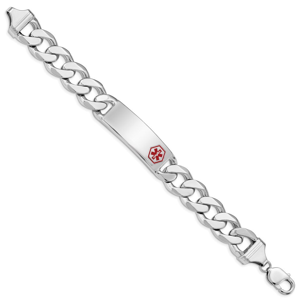 Sterlingsilber Rhodiniert Medizinisch Id Panzer Glieder Armband