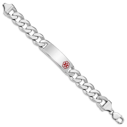 Sterlingsilber Rhodiniert Medizinisch Id Panzer Glieder Armband
