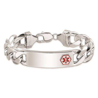 Sterlingsilber Rhodiniert Medizinisch Id Panzer Glieder Armband