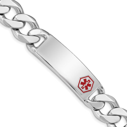 Sterlingsilber Rhodiniert Medizinisch Id Panzer Glieder Armband