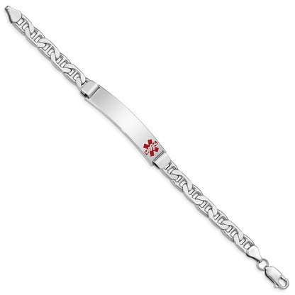 Sterlingsilber Rhodiniert Medizinisch Id Anker Glieder Armband