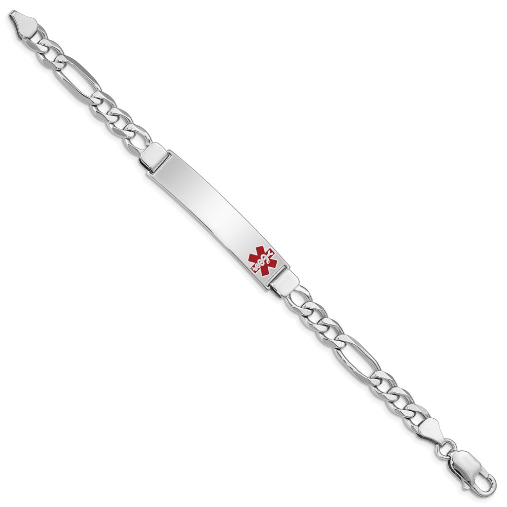 Sterlingsilber Rhodiniert Medizinisch Id Figaro Glieder Armband