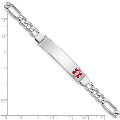 Sterlingsilber Rhodiniert Medizinisch Id Figaro Glieder Armband