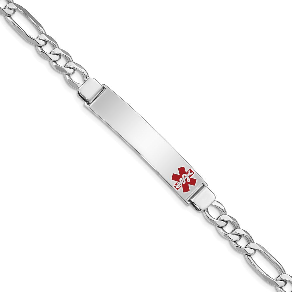 Sterlingsilber Rhodiniert Medizinisch Id Figaro Glieder Armband