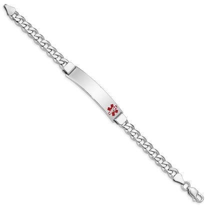Sterlingsilber Rhodiniert Medizinisch Id Panzer Glieder Armband