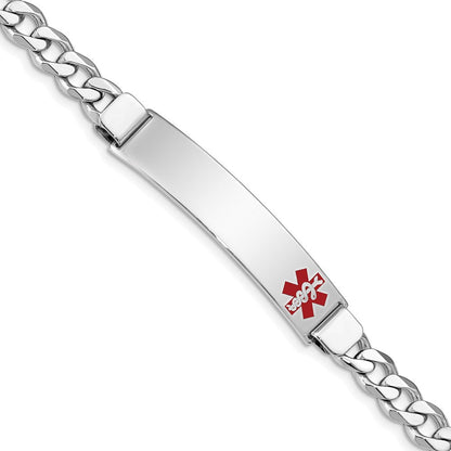 Sterlingsilber Rhodiniert Medizinisch Id Panzer Glieder Armband
