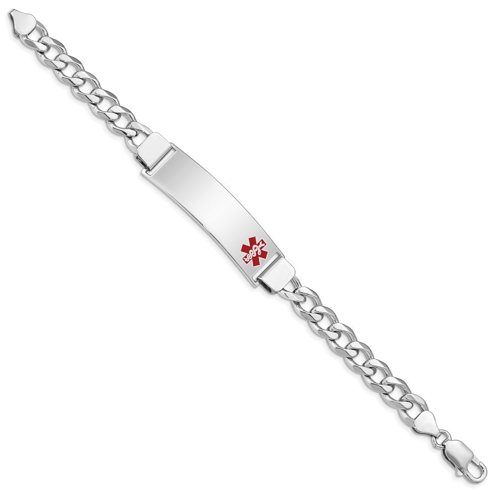 Sterlingsilber Rhodiniert Medizinisch Id Panzer Glieder Armband