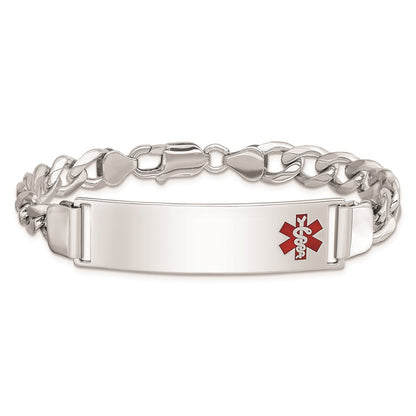 Sterlingsilber Rhodiniert Medizinisch Id Panzer Glieder Armband