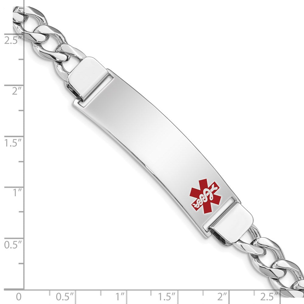 Sterlingsilber Rhodiniert Medizinisch Id Panzer Glieder Armband