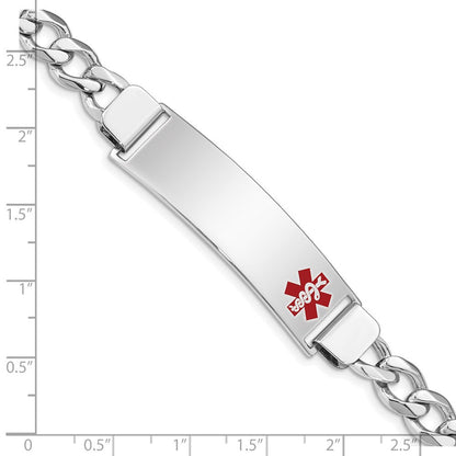 Sterlingsilber Rhodiniert Medizinisch Id Panzer Glieder Armband