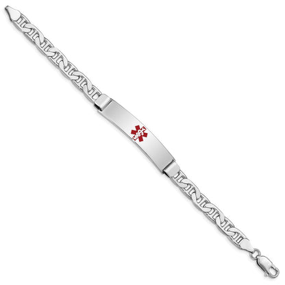 Sterlingsilber Rhodiniert Medizinisch Id Anker Glieder Armband
