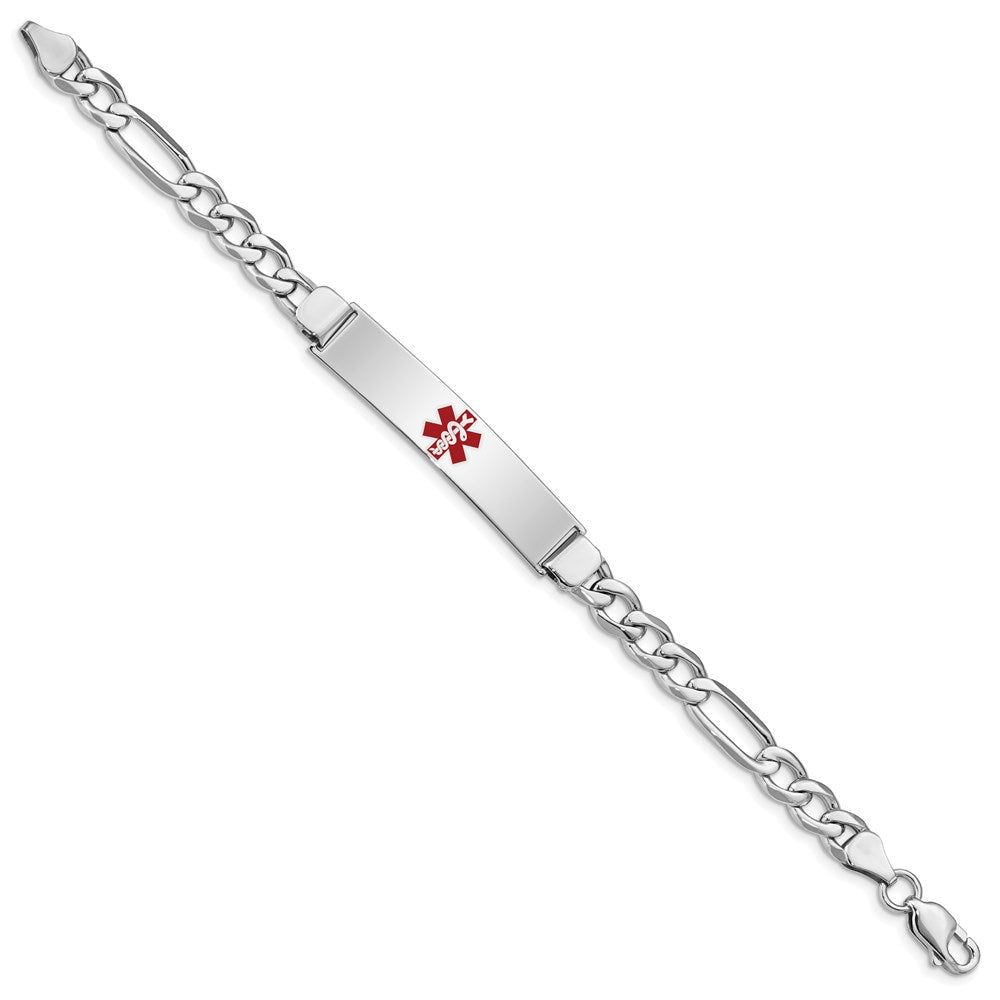 Sterlingsilber Rhodiniert Medizinisch Id Figaro Glieder Armband