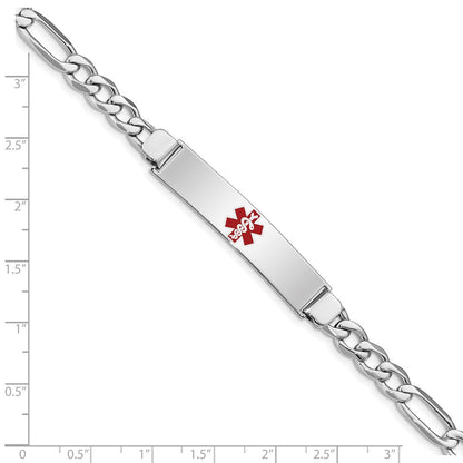 Sterlingsilber Rhodiniert Medizinisch Id Figaro Glieder Armband