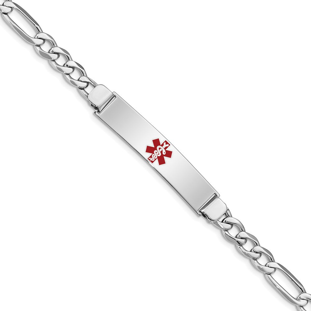Sterlingsilber Rhodiniert Medizinisch Id Figaro Glieder Armband