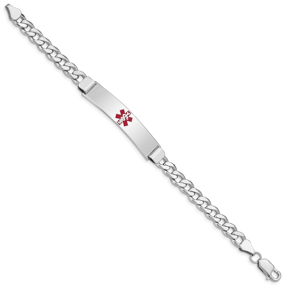 Sterlingsilber Rhodiniert Medizinisch Id Panzer Glieder Armband