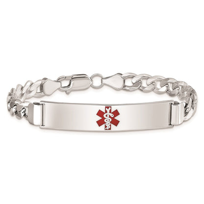 Sterlingsilber Rhodiniert Medizinisch Id Panzer Glieder Armband